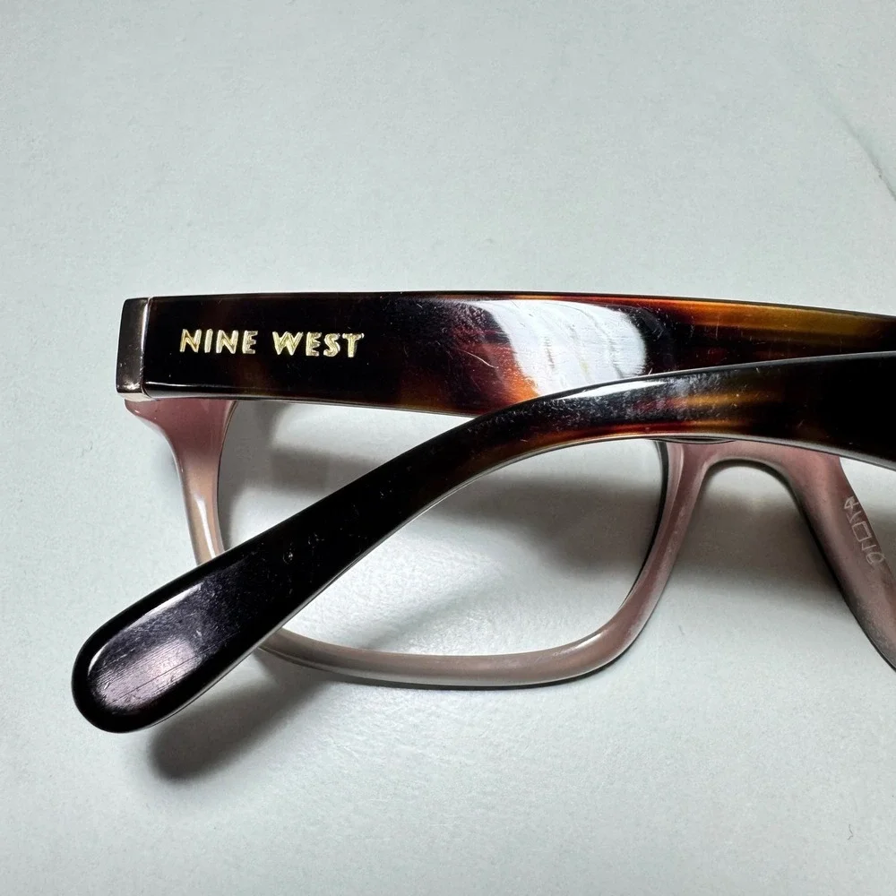Nine West NW151 0JVR Tortoise Pink Rectangular Eyeglass Frames 51-16-125 Womens